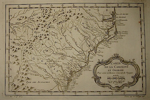 Bellin Jacques-Nicolas (1703-1772) Carte de la Caroline et Georgie... 1757 Parigi 